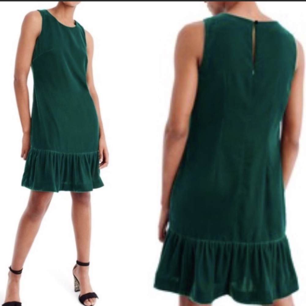 JCrew NWT Green Velvet Dress size 8T